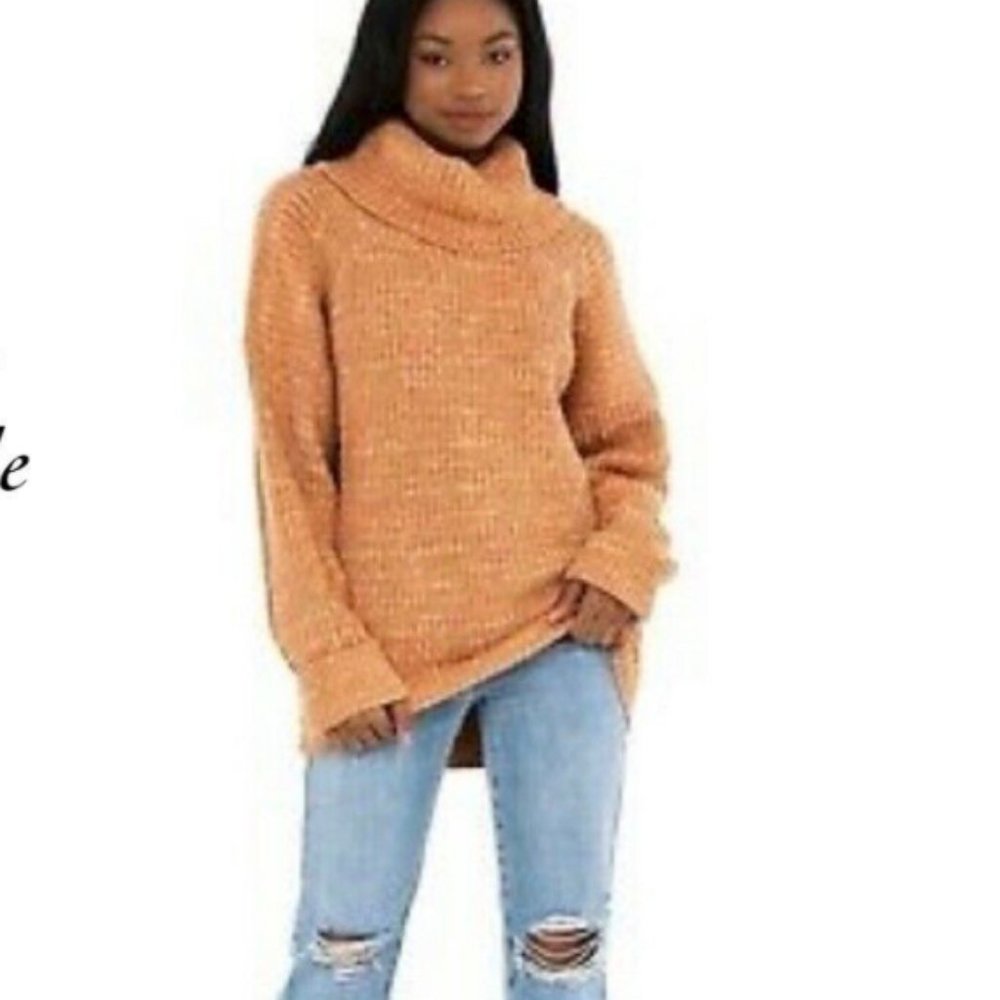 Free People Leo Petal Combo Turtleneck Sweater NEW